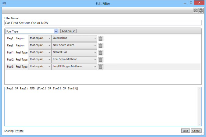 Image of the DUID Filter Editor