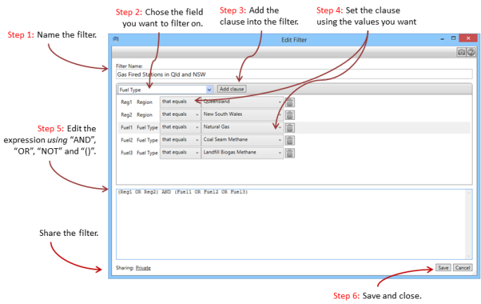 Image of the DUID Filter Editor.