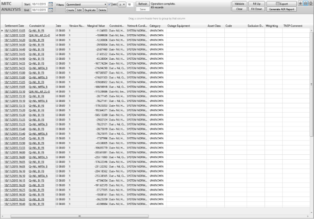 Image of MITC Analysis widget