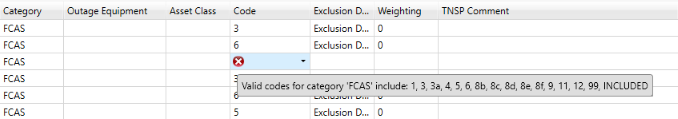 Image of MITC Analysis widget validation error